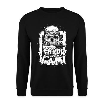Lancer de couteau Je lance donc je suis - Sweat-shirt Unisexe - noir - Devant - Alina (178cm) & Michal (187cm)