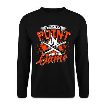 Couteau Lancer Bâton Le Point Gagner Le Jeu - Sweat-shirt Unisexe - noir - Devant - Alina (178cm) & Michal (187cm)