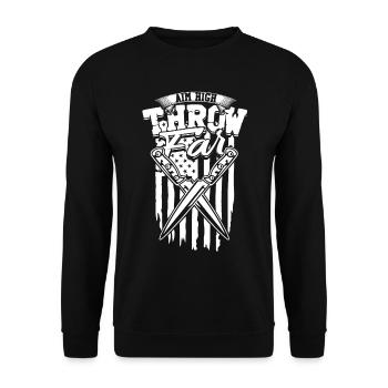 Lanceur de couteaux Lancer de couteaux Lancer de couteau - Sweat-shirt Unisexe - noir - Devant - Alina (178cm) & Michal (187cm)