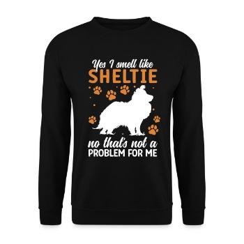 Smell of Shetland Sheepdog British Sheltie - Unisex Sweatshirt - black - Front - Alina (178cm) & Michal (187cm)