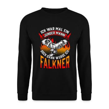 Falconer was once young Falconry Falconry - Unisex Sweatshirt - black - Front - Alina (178cm) & Michal (187cm)