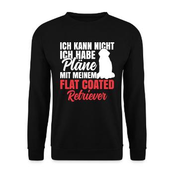 Plans with my Flat Coated Retriever - Unisex Sweatshirt - black - Front - Alina (178cm) & Michal (187cm)