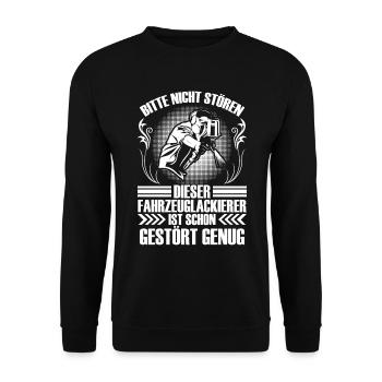 Vehicle painter is already Painter - Unisex Sweatshirt - black - Front - Alina (178cm) & Michal (187cm)