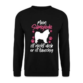 Samoyède n’est pas un gros Samoyède Samoyède - Sweat-shirt Unisexe - noir - Devant - Alina (178cm) & Michal (187cm)