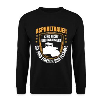 Asphalt builders are flexible Road construction - Unisex Sweatshirt - black - Front - Alina (178cm) & Michal (187cm)
