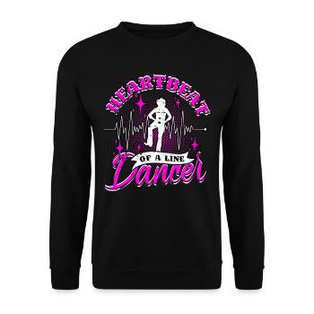 Line Dance Heartbeat Of A Line Dancer - Unisex Pullover - Schwarz - Vorne - Alina (178cm) & Michal (187cm)