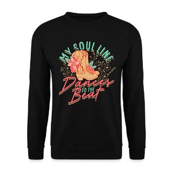 Line Dance My Soul Line Dances To The Beat - Unisex Sweatshirt - black - Front - Alina (178cm) & Michal (187cm)