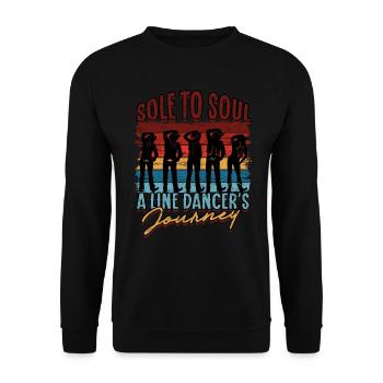 Line Dance Sole To Soul A Line Dancer's Journey - Unisex Pullover - Schwarz - Vorne - Alina (178cm) & Michal (187cm)