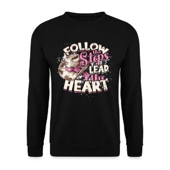 Line Dance Follow The Steps Lead The Heart - Unisex Pullover - Schwarz - Vorne - Alina (178cm) & Michal (187cm)