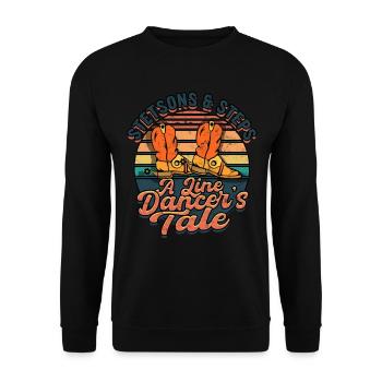 Line Dance A Line Dancer's Tale - Unisex Pullover - Schwarz - Vorne - Alina (178cm) & Michal (187cm)