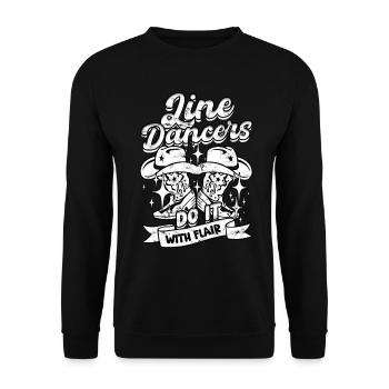 Line Dance Line Dancer's Do It With Flair - Unisex Pullover - Schwarz - Vorne - Alina (178cm) & Michal (187cm)