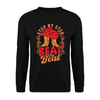 Line Dance Step By Step Beat by Beat - Unisex Pullover - Schwarz - Vorne - Alina (178cm) & Michal (187cm)