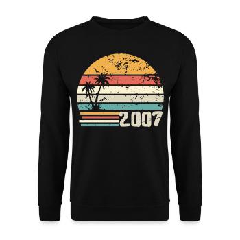 2007 Birthday Gift - Made in 2007 Retro 2007 - Unisex Sweatshirt - black - Front - Alina (178cm) & Michal (187cm)