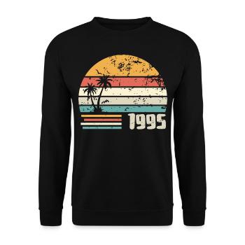 1995 Cadeau Anniversaire - Made in 1995 Rétro 1995 - Sweat-shirt Unisexe - noir - Devant - Alina (178cm) & Michal (187cm)