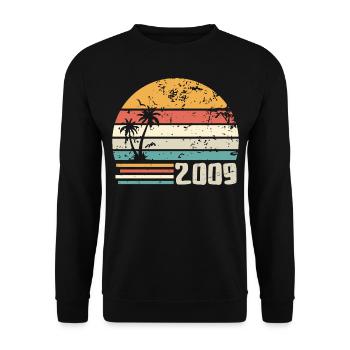 2009 Birthday Gift - Made in 2009 Retro 2009 - Unisex Sweatshirt - black - Front - Alina (178cm) & Michal (187cm)