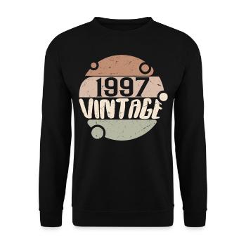 Jahrgang 1997 Retro Geschenke 1997 Jahrgang 1997 - Unisex Pullover - Schwarz - Vorne - Alina (178cm) & Michal (187cm)