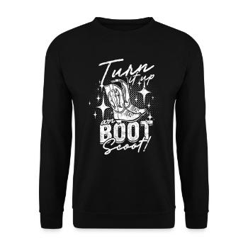 Line Dance Turn It Up And - Unisex Sweatshirt - black - Front - Alina (178cm) & Michal (187cm)