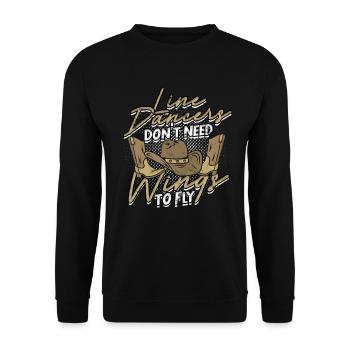 Line Dance Line Dancers Don't Need Wings To Fly - Unisex Pullover - Schwarz - Vorne - Alina (178cm) & Michal (187cm)