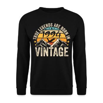 Vintage 1994 Vintage 1994 Birthday Gift - Unisex Sweatshirt - black - Front - Alina (178cm) & Michal (187cm)
