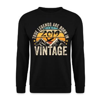 Jahrgang 2019 Jahrgang 2019 Geburtstagsgeschenk - Unisex Pullover - Schwarz - Vorne - Alina (178cm) & Michal (187cm)