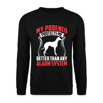 Podenco protects me Greyhound Podenco - Unisex Sweatshirt - black - Front - Alina (178cm) & Michal (187cm)