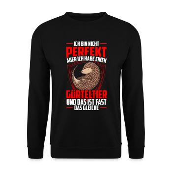 Armadillo is not perfect Armadillo Armadillo - Unisex Sweatshirt - black - Front - Alina (178cm) & Michal (187cm)