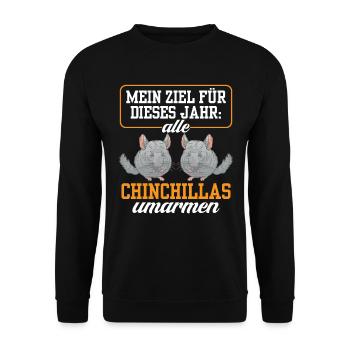 Chinchillas étreignant le rongeur Chinchilla - Sweat-shirt Unisexe - noir - Devant - Alina (178cm) & Michal (187cm)