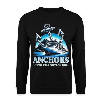 Les croisiéristes de croisière jettent l’ancre pour l’aventure - Sweat-shirt Unisexe - noir - Devant - Alina (178cm) & Michal (187cm)