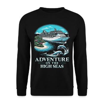 Croisière aventure en haute mer - Sweat-shirt Unisexe - noir - Devant - Alina (178cm) & Michal (187cm)