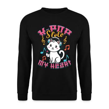 KPop a volé mon cœur musique coréenne - Sweat-shirt Unisexe - noir - Devant - Alina (178cm) & Michal (187cm)