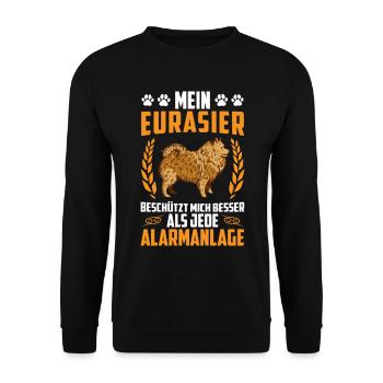 L’eurasier vaut mieux que l’alarmant Spitz eurasien - Sweat-shirt Unisexe - noir - Devant - Alina (178cm) & Michal (187cm)