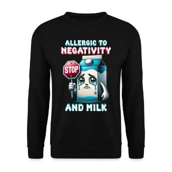 Allergie au lait allergique à la négativité et au lait - Sweat-shirt Unisexe - noir - Devant - Alina (178cm) & Michal (187cm)