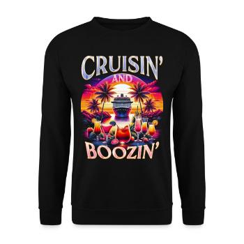 Croisières Cruisin & Boozin - Sweat-shirt Unisexe - noir - Devant - Alina (178cm) & Michal (187cm)