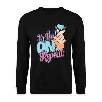 KPop Musique coréenne K-Pop en boucle - Sweat-shirt Unisexe - noir - Devant - Alina (178cm) & Michal (187cm)