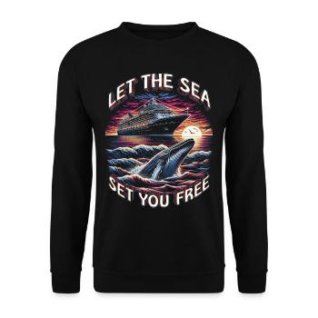 Les croisiéristes laissent la mer vous libérer - Sweat-shirt Unisexe - noir - Devant - Alina (178cm) & Michal (187cm)