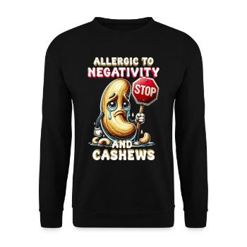 Allergie aux noix de cajou allergique à la négativité et aux noix de cajou - Sweat-shirt Unisexe - noir - Devant - Alina (178cm) & Michal (187cm)