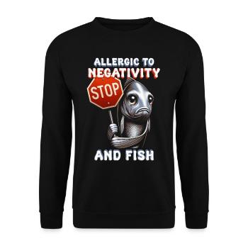 Allergie au poisson allergique à la négativité et au poisson - Sweat-shirt Unisexe - noir - Devant - Alina (178cm) & Michal (187cm)