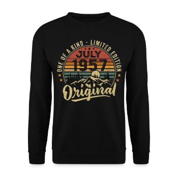 Juli 1957 Original 1957 Juli 1957 Geschenk - Unisex Pullover - Schwarz - Vorne - Alina (178cm) & Michal (187cm)