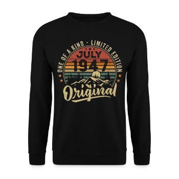 July 1947 Original 1947 July 1947 Gift - Unisex Sweatshirt - black - Front - Alina (178cm) & Michal (187cm)
