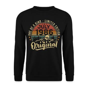 July 1986 Original 1986 July 1986 Gift - Unisex Sweatshirt - black - Front - Alina (178cm) & Michal (187cm)