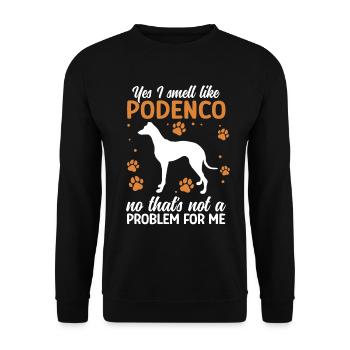 Podenco Greyhound Smell to Podenco - Unisex Sweatshirt - black - Front - Alina (178cm) & Michal (187cm)