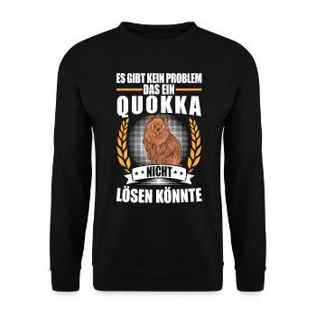 Quokka löst Probleme Beuteltier Quokka - Unisex Pullover - Schwarz - Vorne - Alina (178cm) & Michal (187cm)