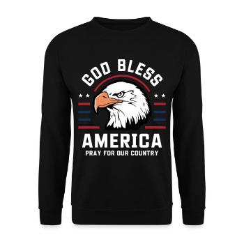 God Bless America - Pray for our country USA - Unisex Sweatshirt - black - Front - Alina (178cm) & Michal (187cm)