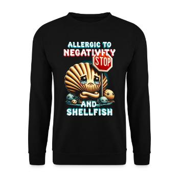 Seafood allergy - Unisex Sweatshirt - black - Front - Alina (178cm) & Michal (187cm)