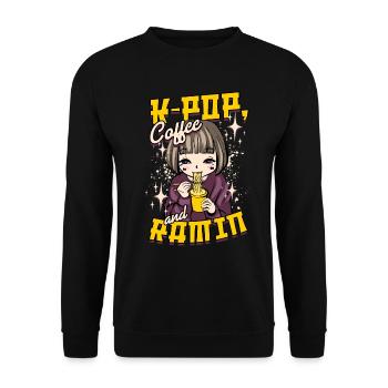 KPop Musique coréenne K-Pop Café et Ramin - Sweat-shirt Unisexe - noir - Devant - Alina (178cm) & Michal (187cm)