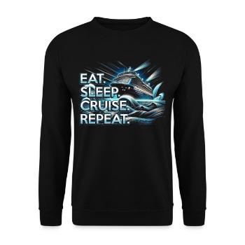 Les croisiéristes mangent des croisières de sommeil Repeat - Sweat-shirt Unisexe - noir - Devant - Alina (178cm) & Michal (187cm)