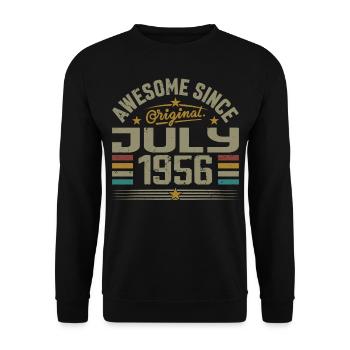 Erbaut im Juli 1956 | Geschenk Juli 1956 - Unisex Pullover - Schwarz - Vorne - Alina (178cm) & Michal (187cm)