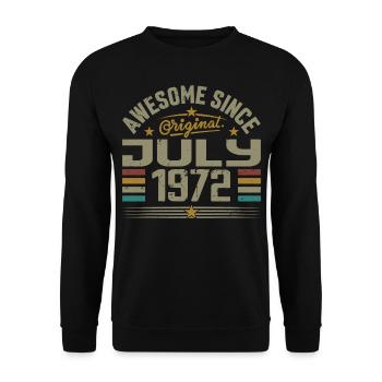 Baujahr Juli 1972 | Geschenk Juli 1972 - Unisex Pullover - Schwarz - Vorne - Alina (178cm) & Michal (187cm)