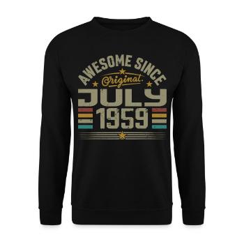 Baujahr Juli 1959 | Geschenk Juli 1959 - Unisex Pullover - Schwarz - Vorne - Alina (178cm) & Michal (187cm)