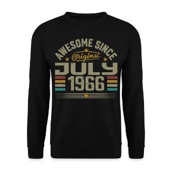 Baujahr Juli 1966 | Geschenk Juli 1966 - Unisex Pullover - Schwarz - Vorne - Alina (178cm) & Michal (187cm)